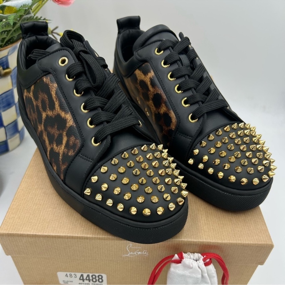 Men’s Christian Louboutin, Louis Jr spikes Orlato flat sneakers size 42 Italy